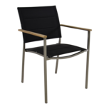 Marmaris Stapelstoel RVS Zwart - set van 4 stuks