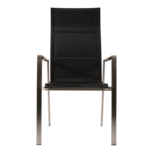 Marmaris Stapelstoel Hoge rug RVS Zwart - Set van 4 stuks