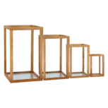 Lantaarn hout set van 4