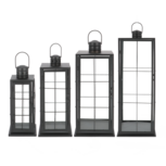 Lantaarn Zwart set van 4