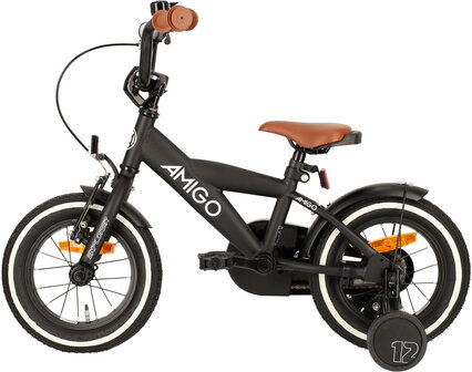 AMIGO Explorer 12 Inch Jongens Terugtraprem Zwart/Wit