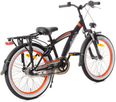 AMIGO Roady 20 Inch 27,5 cm Jongens 3V Terugtraprem Zwart/Oranje