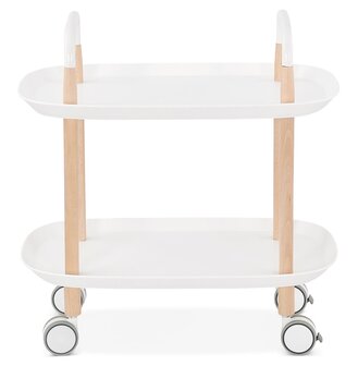 Witte design bijtafel op wielen &#039;VELOCE&#039;