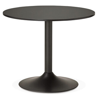 Kleine, ronde, zwarte bureau-/eettafel &#039;ATLANTA&#039; - &Oslash; 90 cm