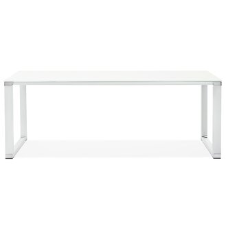 Groot recht directiebureau &#039;XLINE&#039; van wit glas - 200x100 cm