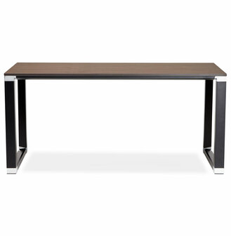 Groot directiebureau &#039;XLINE&#039; 200 in walnootafwerking met zwarte structuur - 200x100 cm