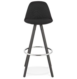 Design barkruk &#039;DANI&#039; van zwarte stof en hout
