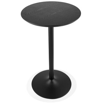 Ronde hoge tafel &#039;TAMAGO&#039; van hout en zwart metaal - &Oslash; 60 cm