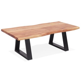 Salontafel &#039;RAFA&#039; van massief hout en metaal