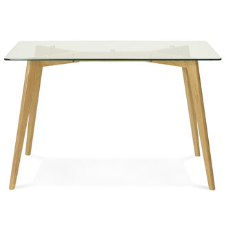 Kleine tafel / bureau recht &#039;BUGY&#039; van glas - 120x80 cm