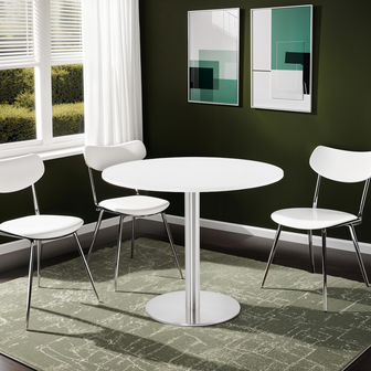 Kleine ronde bureautafel / eettafel &#039;DALLAS&#039; wit - &Oslash; 90 cm