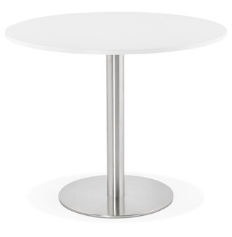 Kleine ronde bureautafel / eettafel &#039;DALLAS&#039; wit - &Oslash; 90 cm