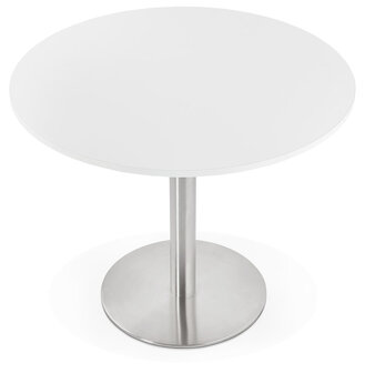 Kleine ronde bureautafel / eettafel &#039;DALLAS&#039; wit - &Oslash; 90 cm