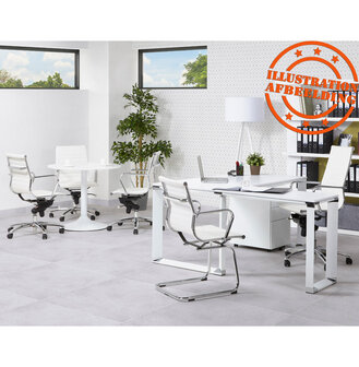 Kleine, ronde, witte bureau-/eettafel &#039;ORLANDO&#039; - &Oslash; 90 cm