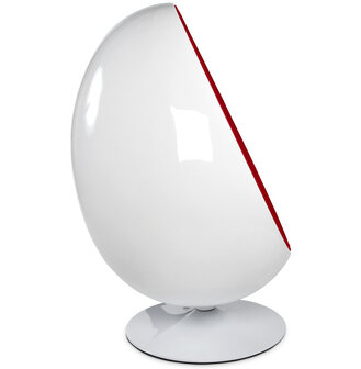 Wit en rode eivormige zetel &#039;COCOON&#039; eistoel