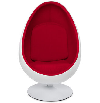 Wit en rode eivormige zetel &#039;COCOON&#039; eistoel