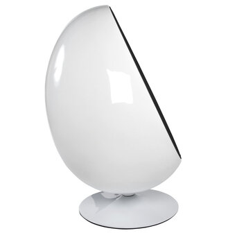 Wit en zwarte eivormige zetel &#039;COCOON&#039; eistoel