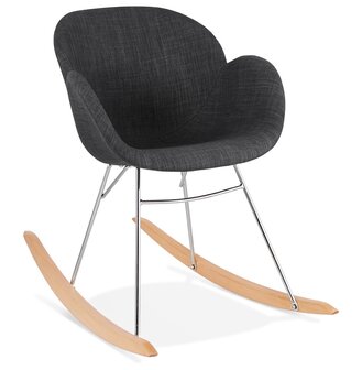 Design schommelstoel &lsquo;ROCKY&#039; in donkergrijze stof
