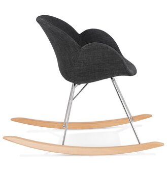 Design schommelstoel &lsquo;ROCKY&#039; in donkergrijze stof