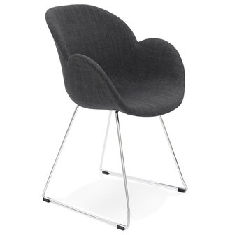 Designstoel &lsquo;JUMBO&#039; in donkergrijze stof