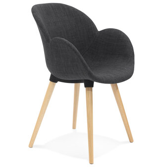 Stoel met Scandinavisch design &lsquo;TAPIOCA&#039; in donkergrijze stof