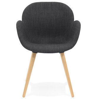 Stoel met Scandinavisch design &lsquo;TAPIOCA&#039; in donkergrijze stof