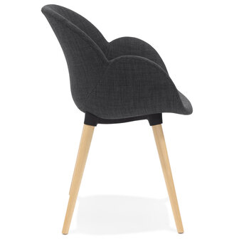 Stoel met Scandinavisch design &lsquo;TAPIOCA&#039; in donkergrijze stof