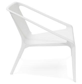 Lounge tuinzetel &lsquo;SUNNY&#039; in witte kunststof