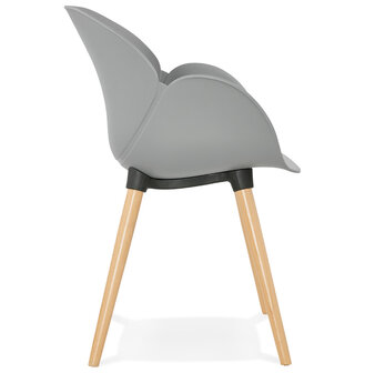 Scandinavische design stoel &#039;PICATA&#039; grijs met houten poten