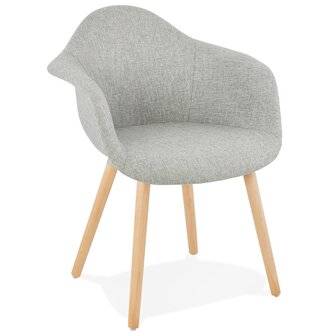 Design stoel met armleuningen &#039;RAMBLA&#039; van grijze stof