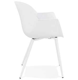 Witte designstoel met armleuningen &#039;KELLY&#039;