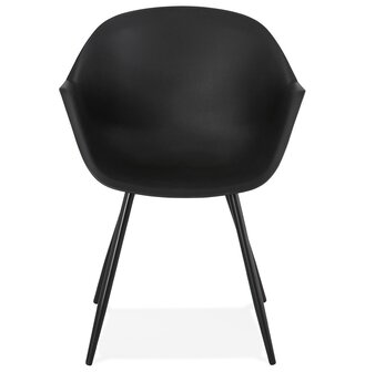 Zwarte designstoel met armleuningen &#039;KELLY&#039;