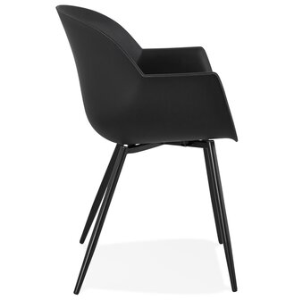 Zwarte designstoel met armleuningen &#039;KELLY&#039;