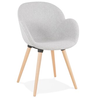 Scandinavische designstoel &#039;TAPIOCA&#039; in lichtgrijze stof