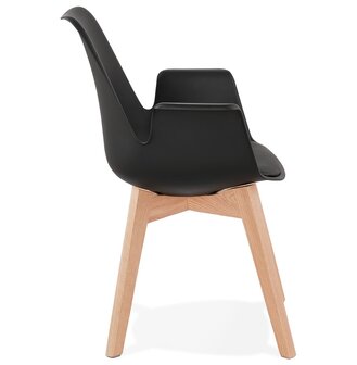 Stoel met armleuningen &#039;MISTRAL&#039; zwart Scandinavische stijl