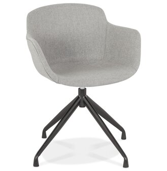 Design stoel met armleuningen &#039;SWAN&#039; van grijze stof