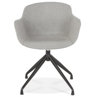 Design stoel met armleuningen &#039;SWAN&#039; van grijze stof