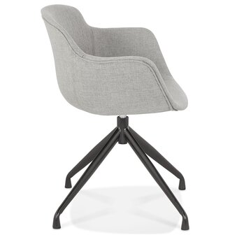 Design stoel met armleuningen &#039;SWAN&#039; van grijze stof