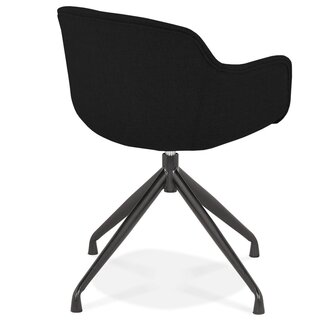 Design stoel met armleuningen &#039;SWAN&#039; van zwarte stof