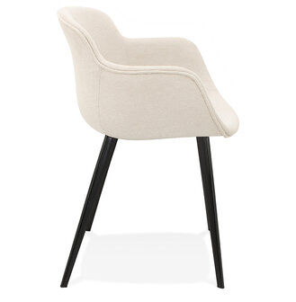 Beige stoffen stoel met armleuningen &#039;NEGRONI&#039;