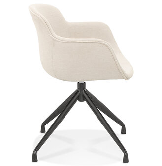 Design stoel met armleuningen &#039;MIMO&#039; van beige stof