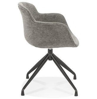 Design stoel met armleuningen &#039;MIMO&#039; van donkergrijze stof