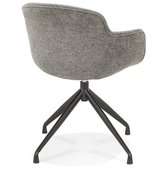 Design stoel met armleuningen &#039;MIMO&#039; van donkergrijze stof