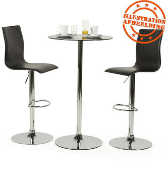 Design barkruk &#039;ALTO&#039; uit zwart imitatieleder