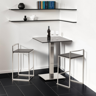 Zwarte halfhoge design kruk &#039;DISKO MINI&#039; stapelbaar