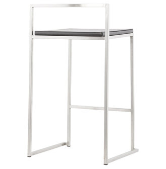 Zwarte halfhoge design kruk &#039;DISKO MINI&#039; stapelbaar