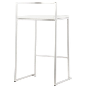 Witte halfhoge design kruk &#039;DISKO MINI&#039; stapelbaar
