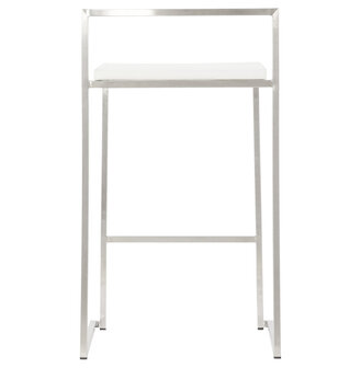 Witte halfhoge design kruk &#039;DISKO MINI&#039; stapelbaar