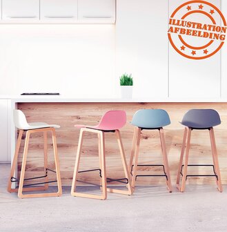 Witte, halfhoge kruk &lsquo;MAKI MINI&#039; in Scandinavische stijl