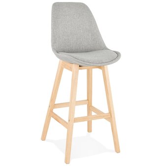 Scandinavische barkruk &lsquo;TERESA&#039; van grijze stof
